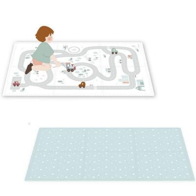 Tapis de jeu réversible 2 en 1 Tiloo Road (120 x 180 cm) Play&Go