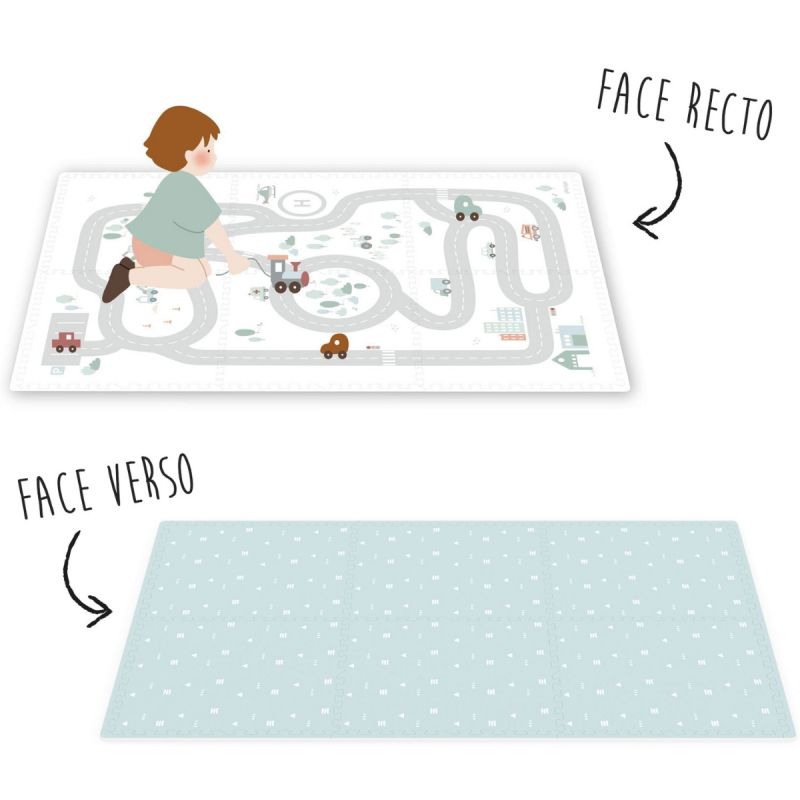 Tapis de jeu réversible 2 en 1 Tiloo Road (120 x 180 cm) Play&Go Produit 3