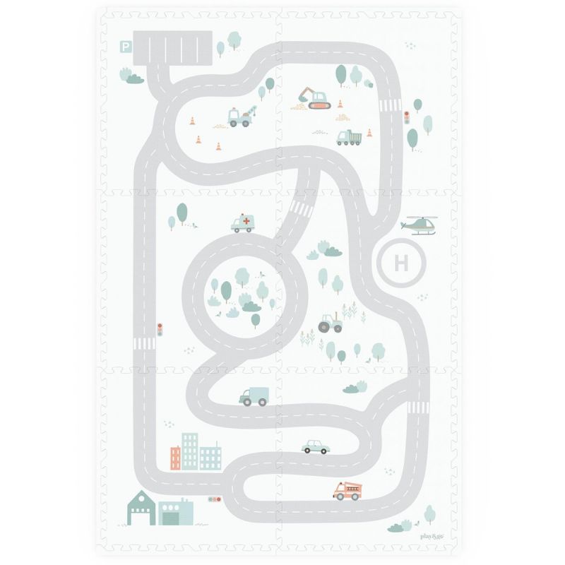 Tapis de jeu dalles EEVAA  réversible 2 en 1 Road (120 x 180 cm) Play&Go Produit 4