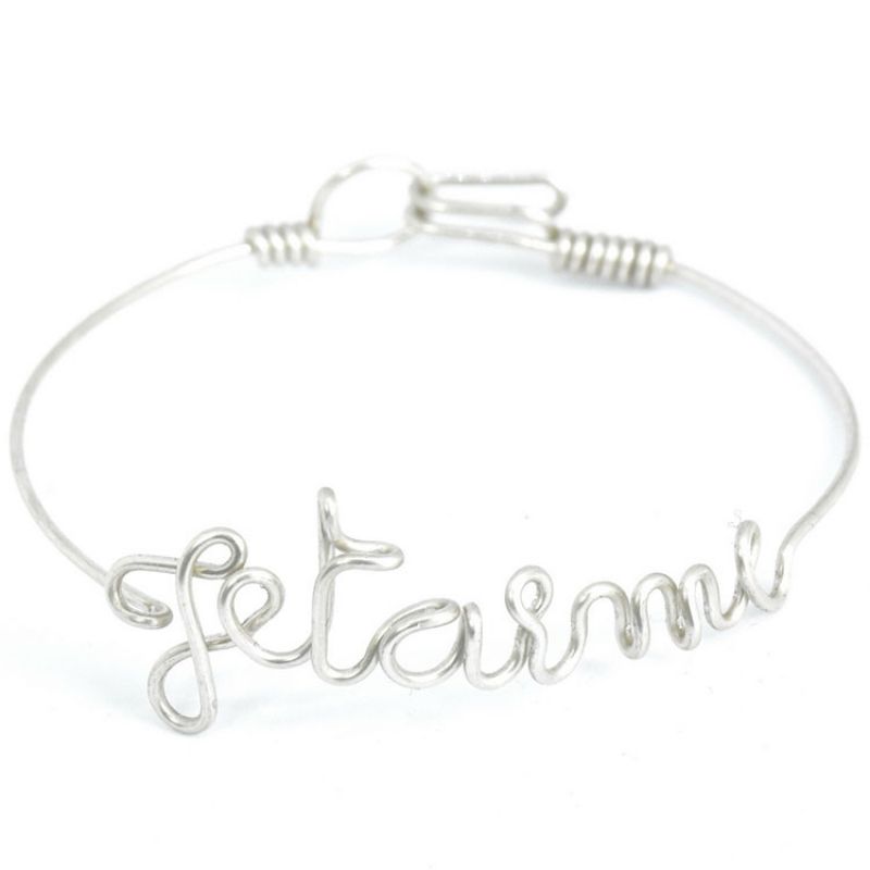 Bracelet Je t'aime en fil d'argent 925° (15 cm) Hava et ses secrets
