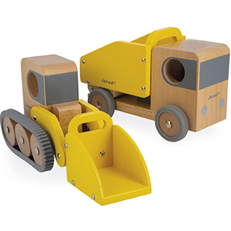 Camion benne et pelleteuse Bolid en bois Janod