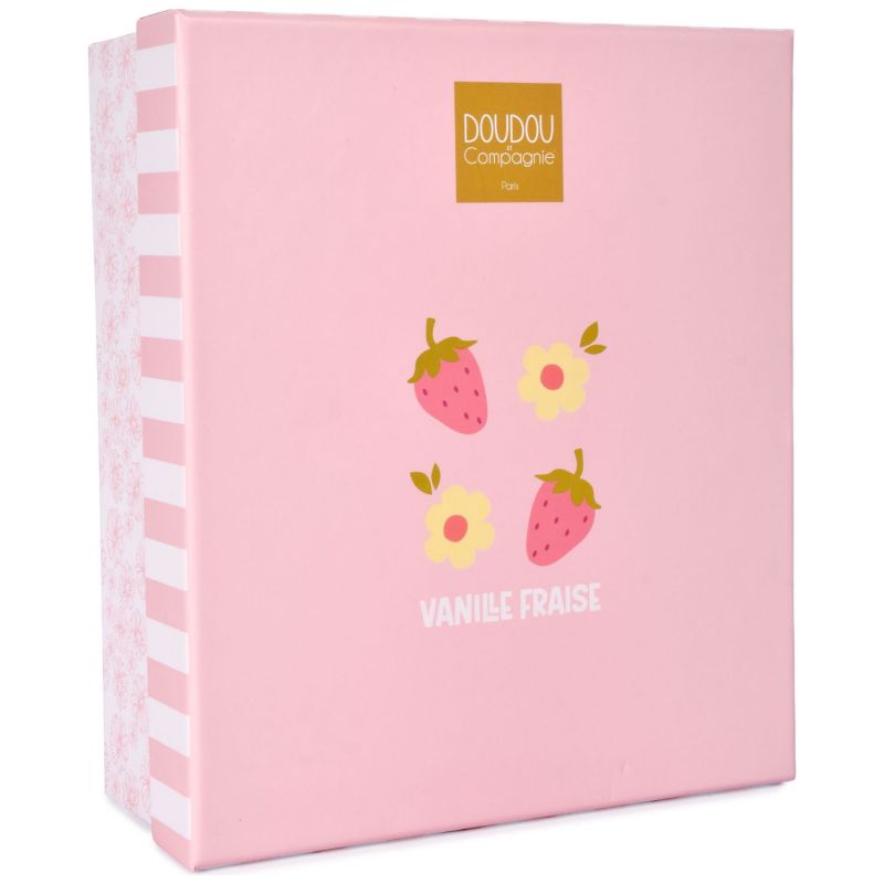 Doudou Lapin Vanille Fraise rose (25 cm) Doudou et Compagnie Packaging 4