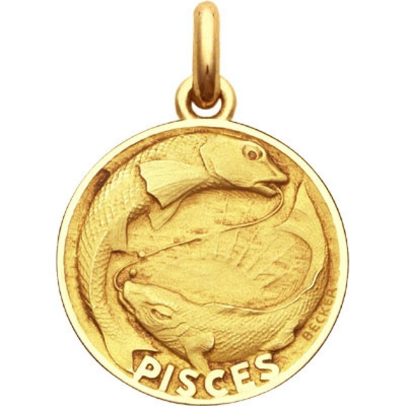 Médaille signe Poisson (or jaune 750°) Becker