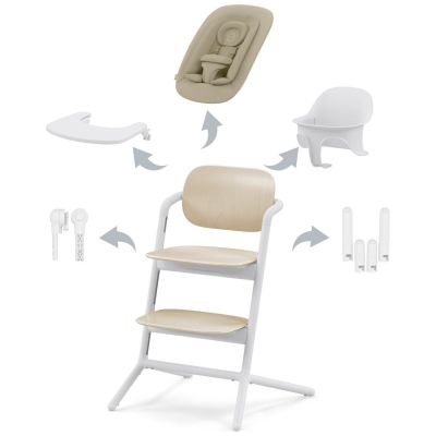 Chaise haute évolutive 4 in 1 Lemo 2 Sand White