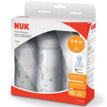 Lot de 3 biberons en verre tétine taille 1 M (240 ml)  par NUK