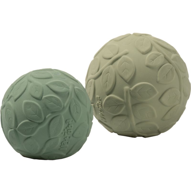 Lot de 2 balles sensorielles en hévéa vertes Natruba Produit 1 grande taille