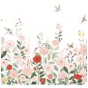 Papier peint panoramique Decor Alysse fleurs et oiseaux blanc (2m x 3m)  Lilipinso Produit 1