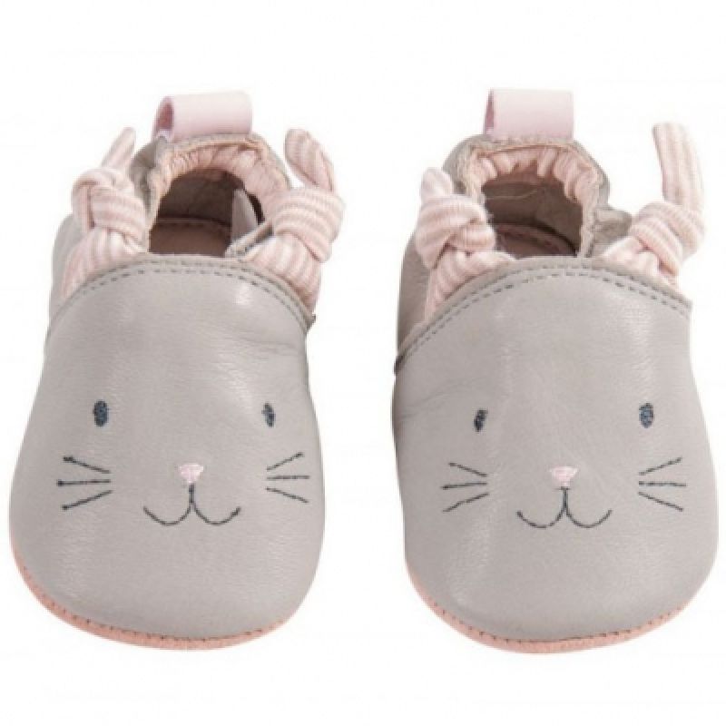 Chaussons cuir Les petits dodos gris ( 6-12 mois) Moulin Roty