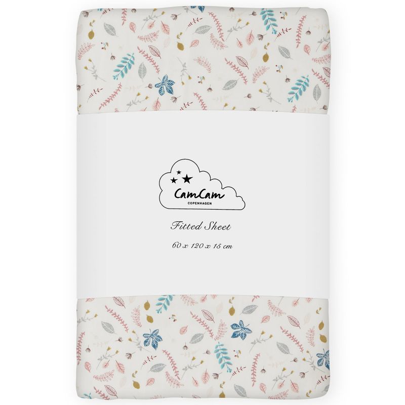 Drap housse en coton bio Pressed Leaves (60 x 120 cm) Cam Cam Copenhagen