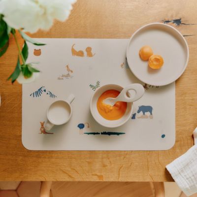 Coffret repas en silicone Vivi Safari sandy mix (4 pièces)