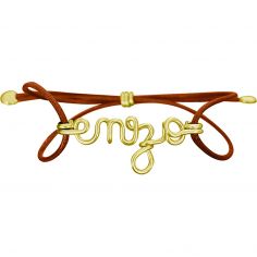 Bracelet cordon coton ciré Prénom goldfilled jaune (personnalisable) - Padam Padam
