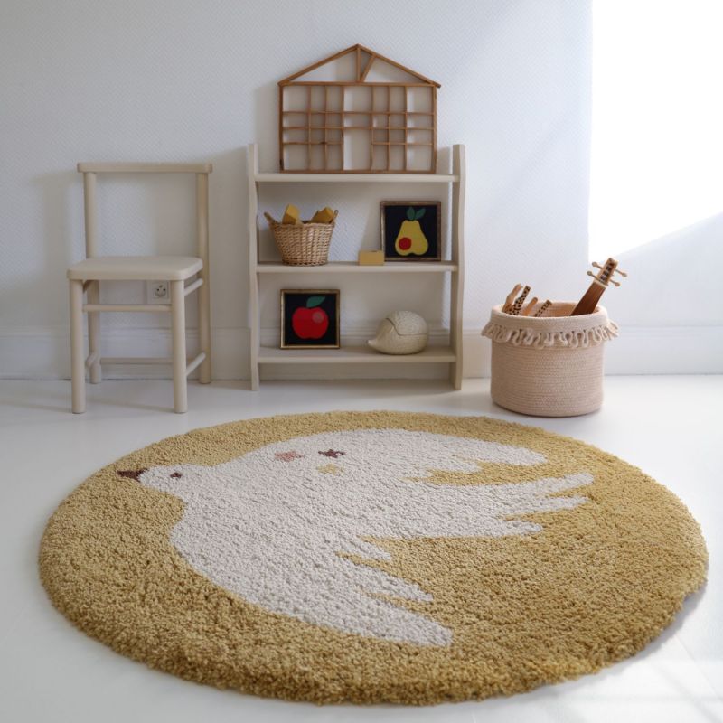 Tapis rond Bohemian Bird Miel (120 cm) Nattiot Ambiance 7