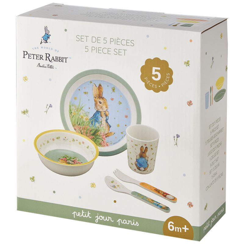 coffret repas Pierre Lapin vert (5 pièces) Petit Jour Paris Packaging 4