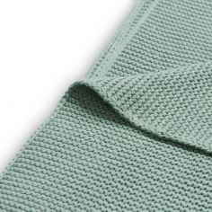 Couverture Basic knit vert d'eau (100 x 150 cm)