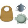 Coffret repas en silicone Connor Dino peppermint multi mix (3 pièces) Liewood Produit 1