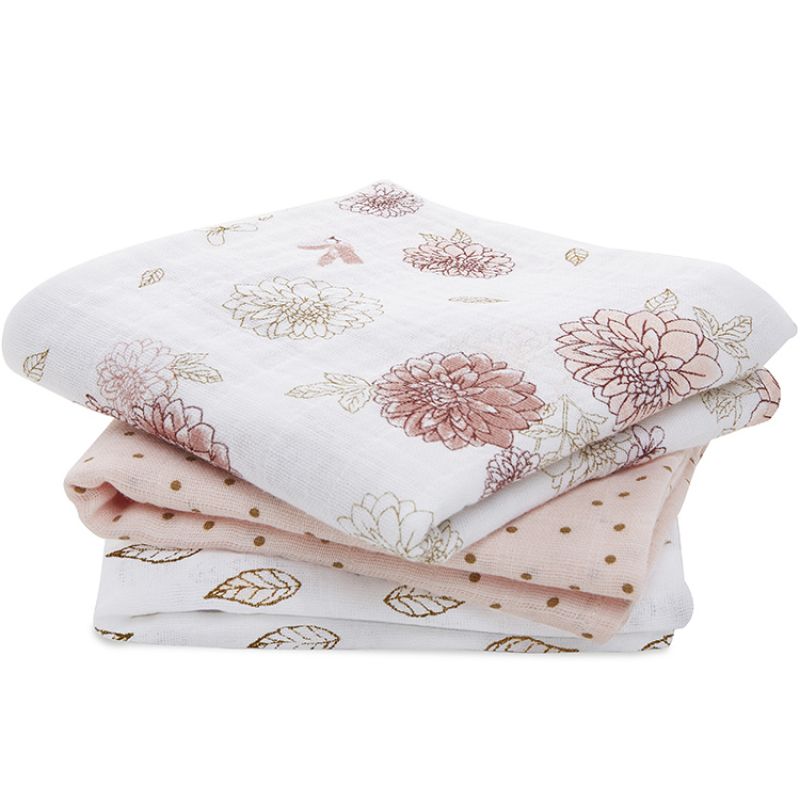 Lot de 3 langes en coton Dahlias (70 x 70 cm) aden + anais