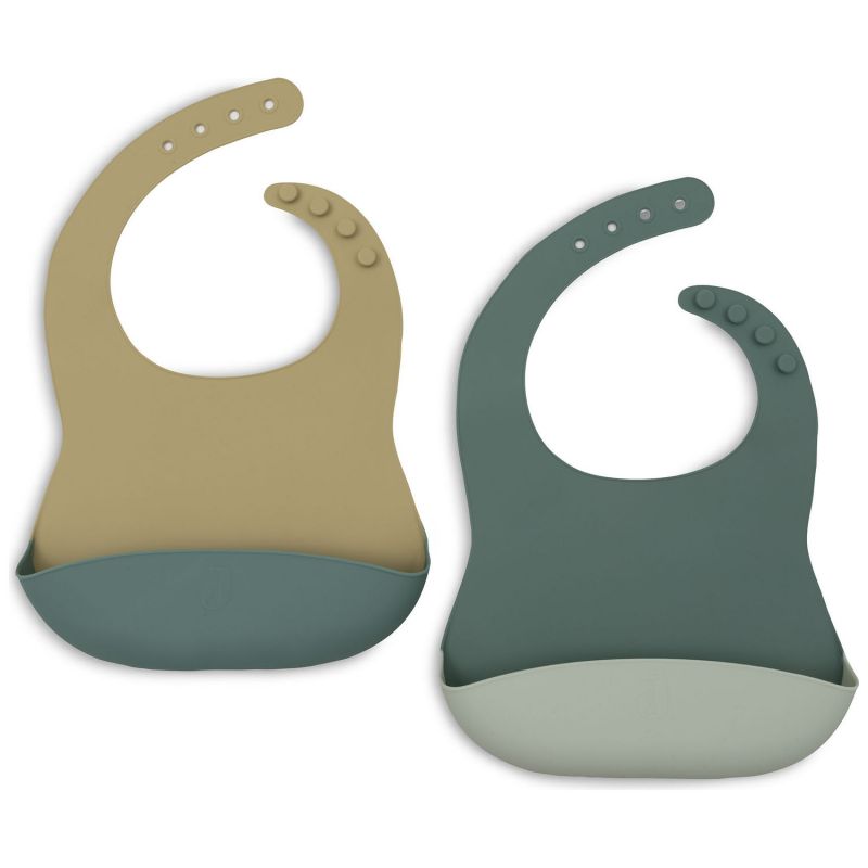 Lot de 2 bavoirs en silicone Jade Shades Jollein Produit 1
