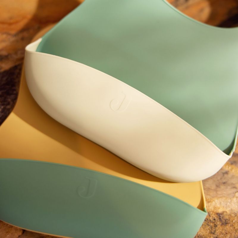 Lot de 2 bavoirs en silicone Jade Shades Jollein Ambiance 4