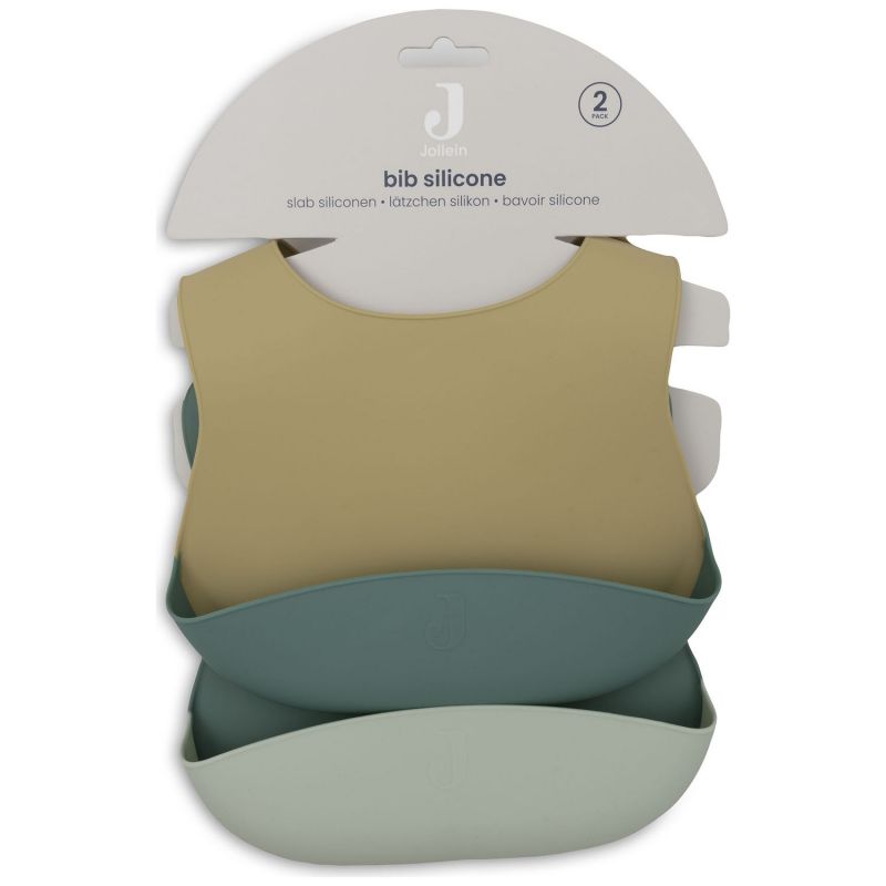 Lot de 2 bavoirs en silicone Jade Shades Jollein Packaging 5
