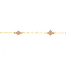 Bracelet Fleur laquée rose (or jaune 375°)  par Berceau magique bijoux