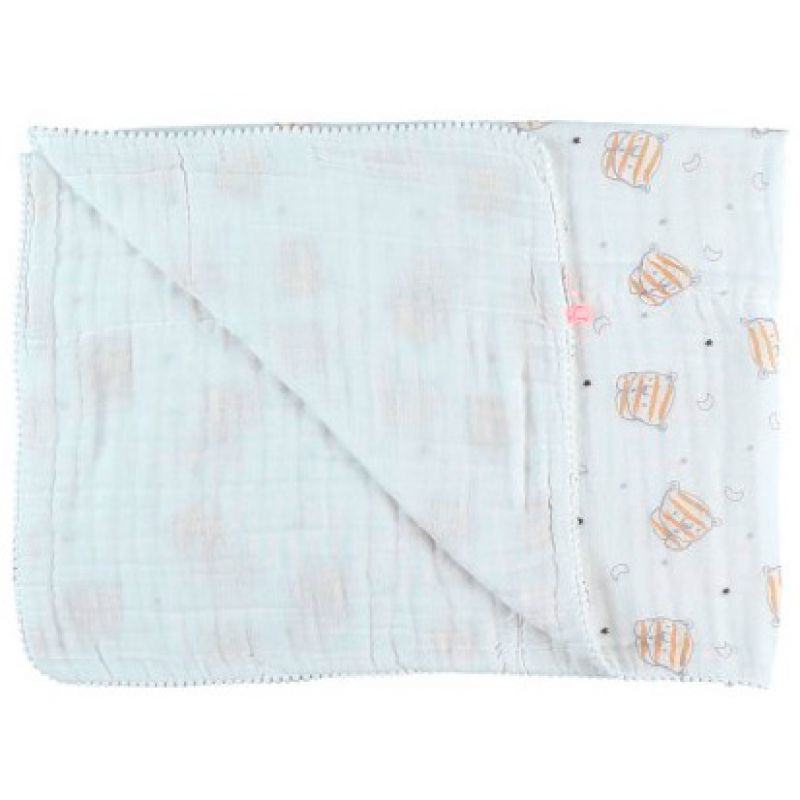 Couverture en mousseline de coton tigre Milo (75 x 100 cm) Noukie's
