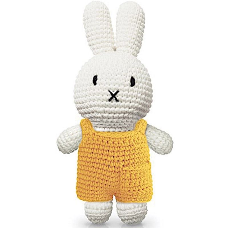 Peluche Miffy en salopette jaune (25 cm) Just Dutch