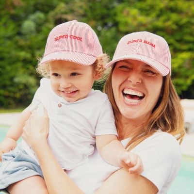 Casquette enfant Marinière Super Cool rouge (3-6 ans)