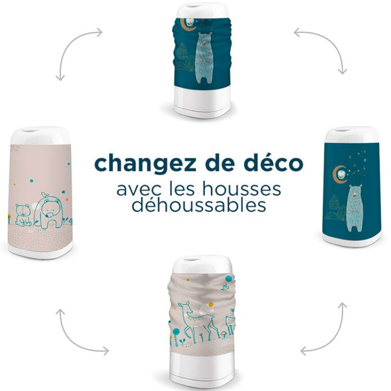 Housse décorative poubelle Dress Up Eléphants gris Angelcare Produit 2