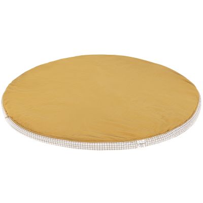 Coussin de sol en mousseline moutarde Lässig