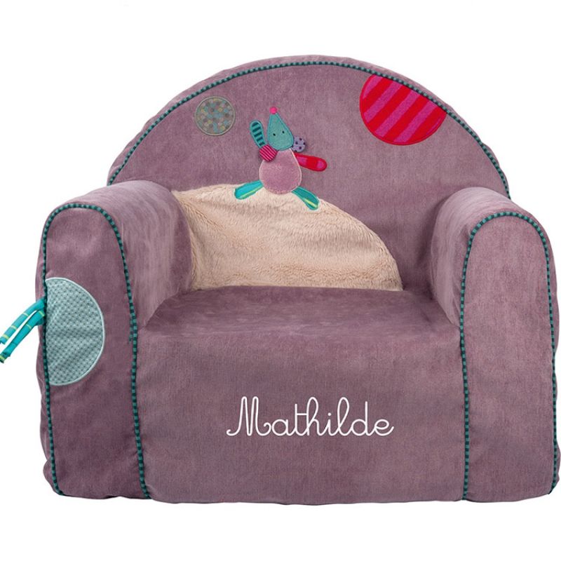 Fauteuil club parme Jolis pas beaux personnalisable Moulin Roty