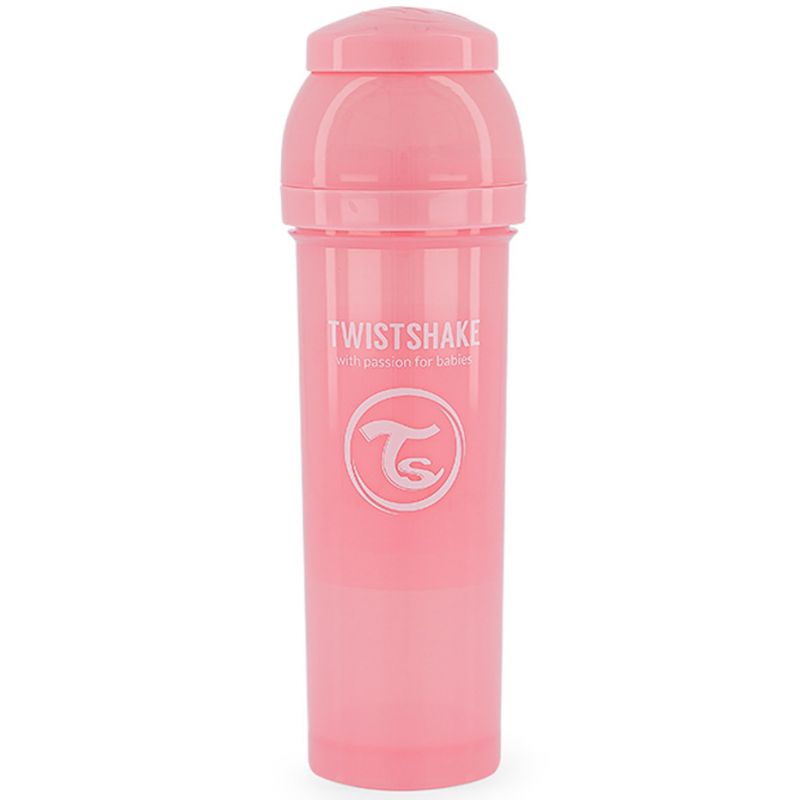 Biberon anti-colique rose pastel (330 ml) Twistshake