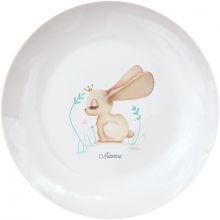 Assiette en porcelaine lapin beige (personnalisable)  par Gaëlle Duval