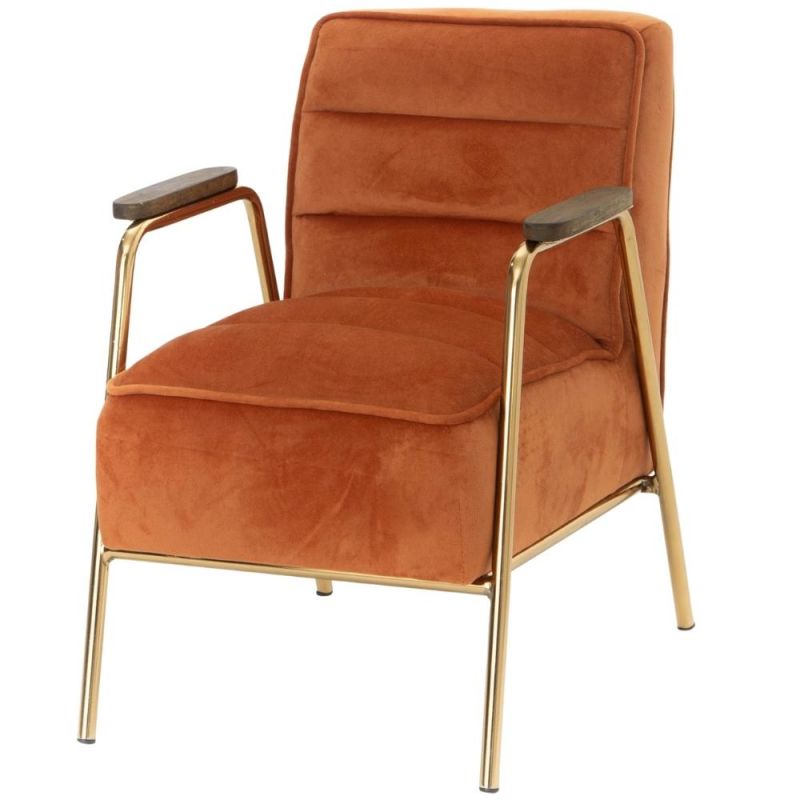 Fauteuil en velours pour enfant orange Amadeus Les Petits