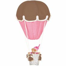 Lampe montgolfière chocolat et fuchsia  par Domiva