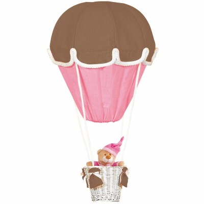 Lampe montgolfière chocolat et fuchsia Domiva