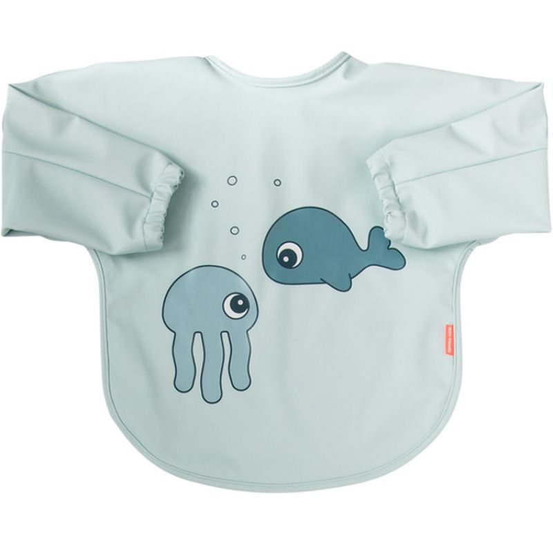 Bavoir à manches Sea Friends bleu Done by Deer
