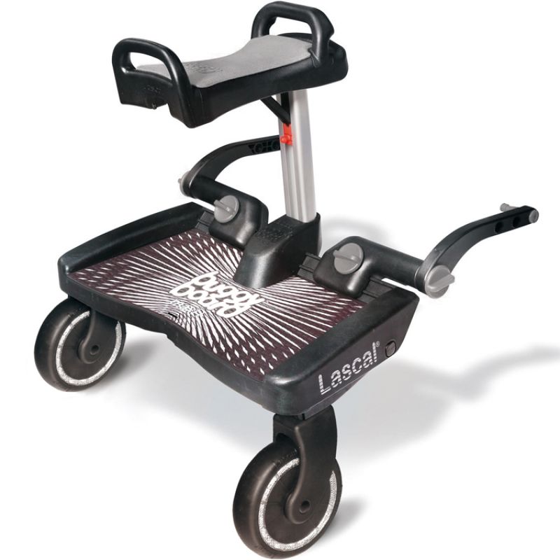 Planche à roulettes pour poussette Buggy Board Maxi+ siège Saddle noir et gris Lascal