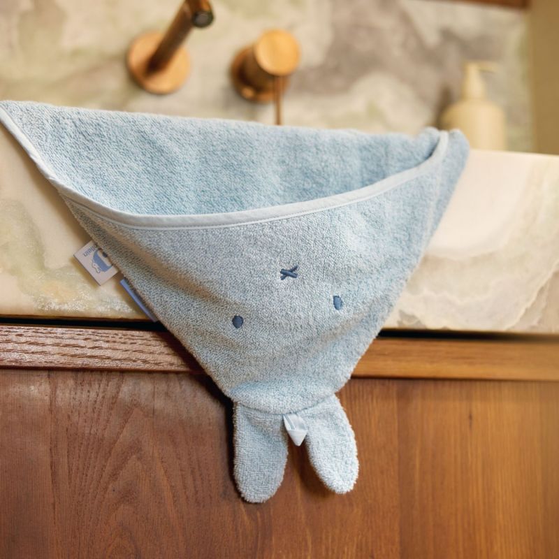 Cape de bain en éponge Miffy Cloudy Blue (75 x 75 cm) Jollein Ambiance 2