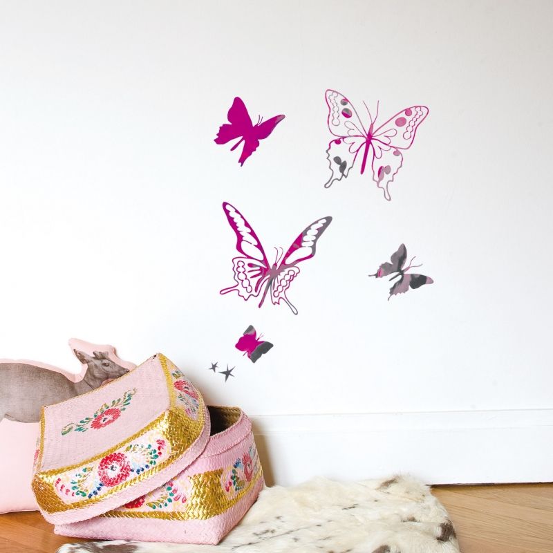 Stickers papillons Shimmer violet (18 x 25 cm) Mimi'lou