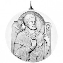 Médaille Saint Grégoire (or blanc 750°)  par Becker
