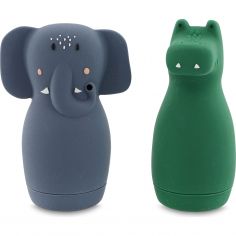 Jouets de bain aspergeur Mrs. Eléphant & Mr. Crocodile (2 pièces) - Trixie