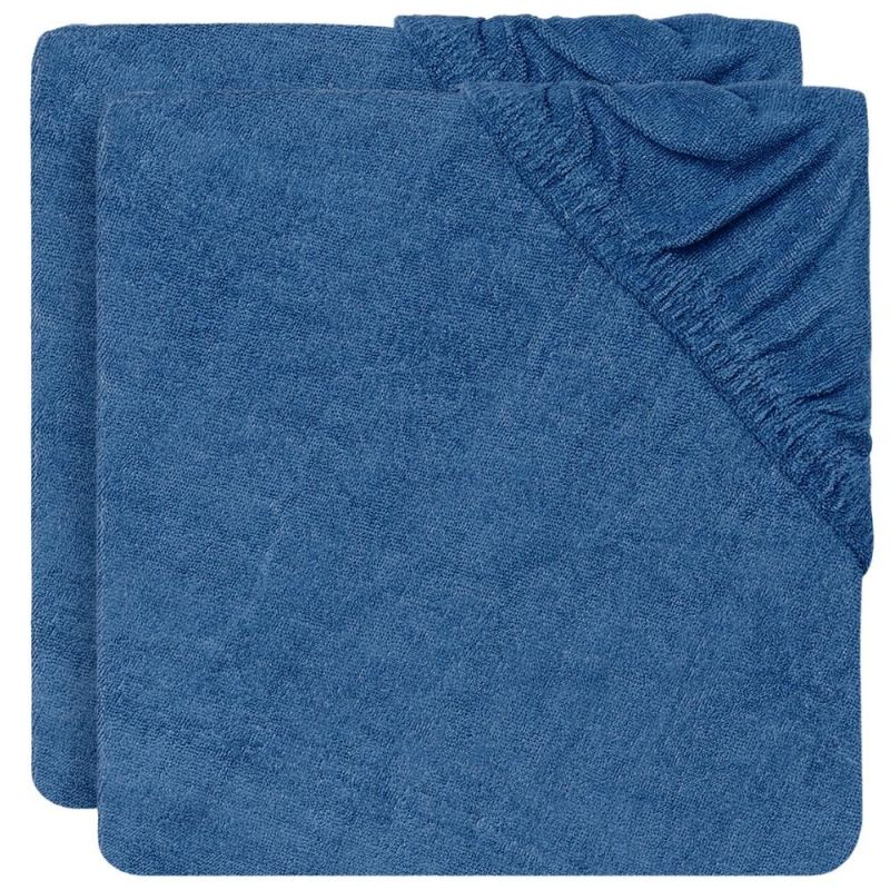 Lot de 2 housses de matelas à langer en éponge bleu jean (50 x 70 cm) Jollein