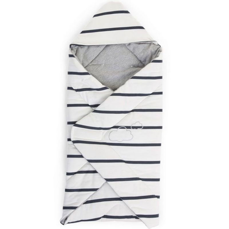 Couverture d'emmaillotage rayures Marin (75 x 75 cm) Childhome