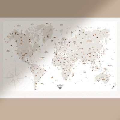 Les Petites Dates - Affiche Carte du monde (61 x 91 cm)