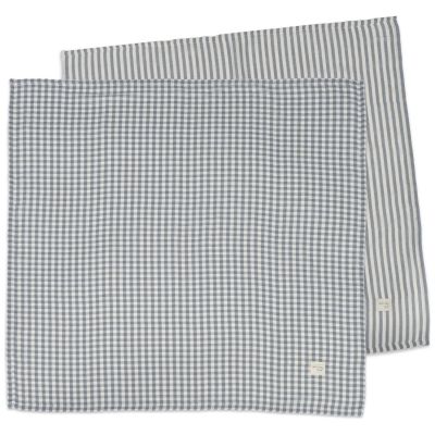 Set 2 langes Praliné Vichy Rayures Matcha (70x70 cm)