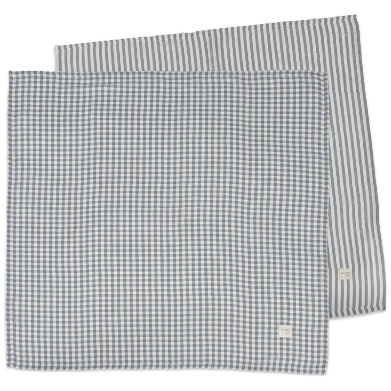 Set 2 langes Praliné Vichy Rayures Matcha (70x70 cm) Walking Mum Produit 2