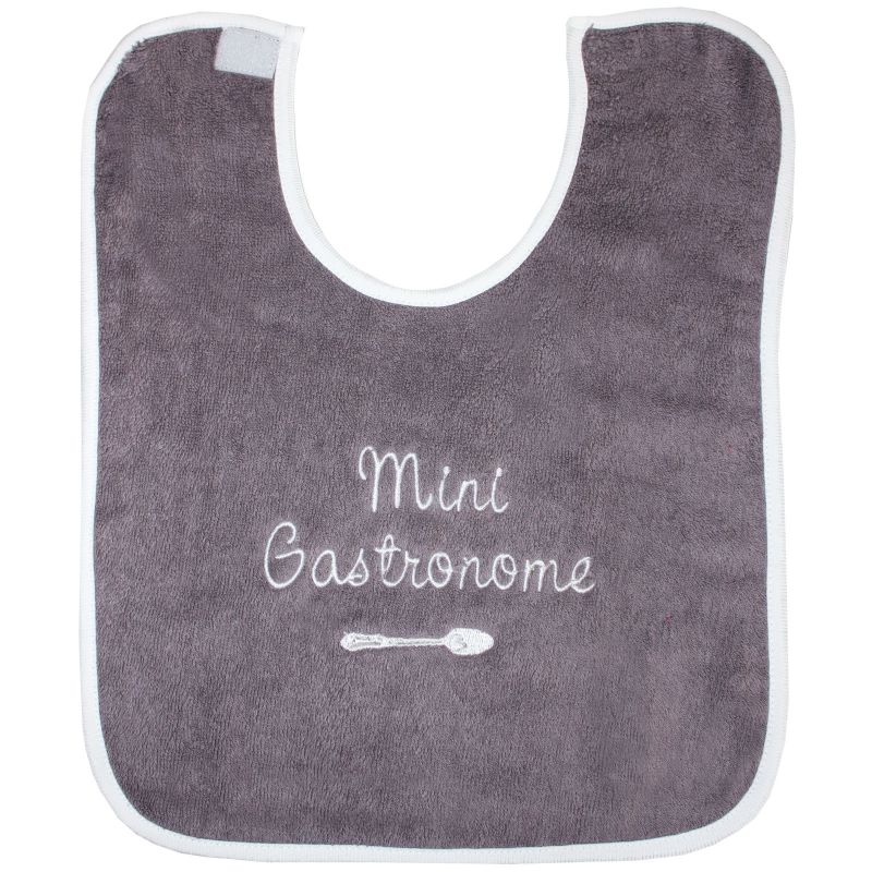 Bavoir Mini gastronome taupe - blanc BB & Co