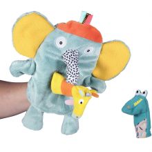 Peluche marionnette Ziggy l'éléphant et ses copains Jungle Boogie  par Ebulobo