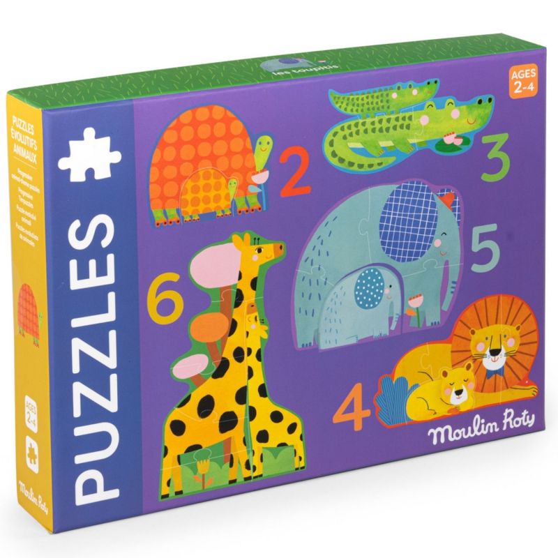 Puzzles évolutifs animaux Les Toupitis (20 pièces) Moulin Roty Packaging 4
