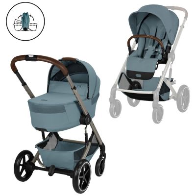Poussette citadine Balios S 2026 avec nacelle pliable Stormy Blue Cybex